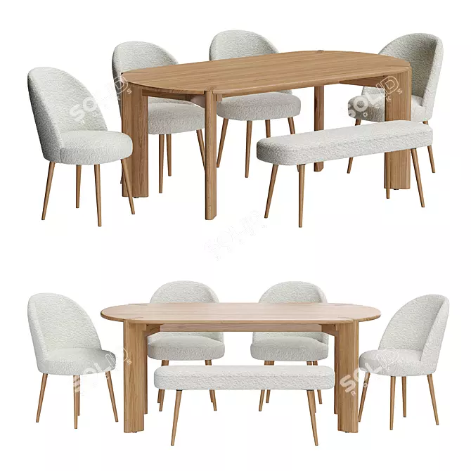 La Redoute Interieurs Dining Set 3D model image 1