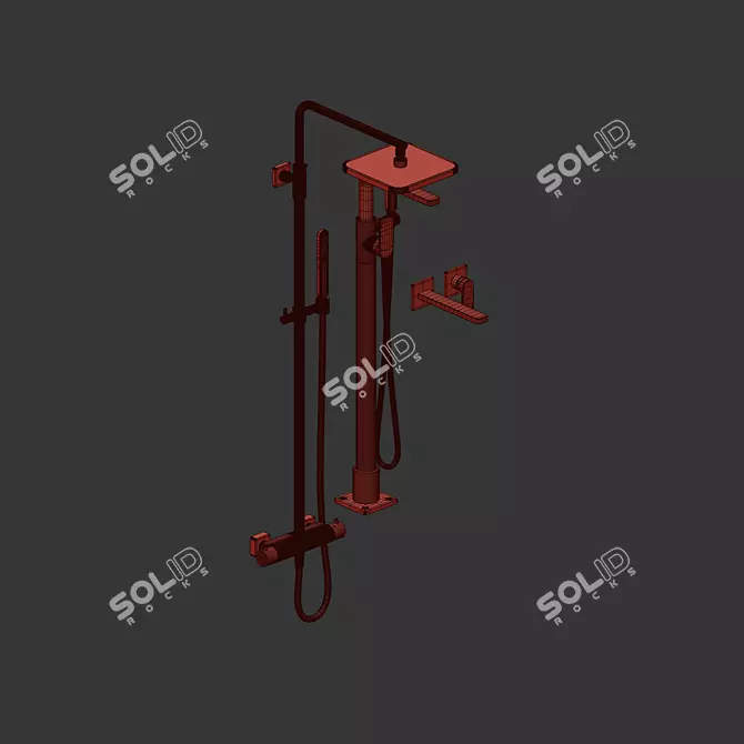 Hotbath Gal Water Faucet Set 3D model image 5