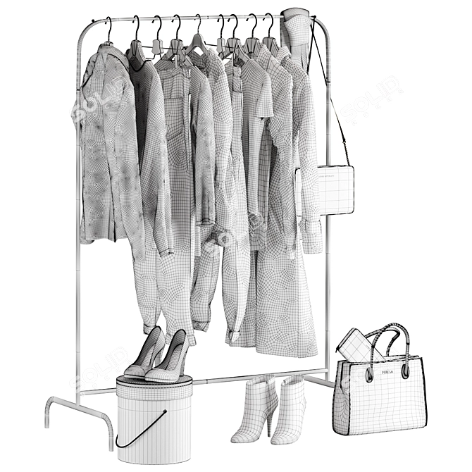 MULIG Floor Clothes Rack 3D model image 2