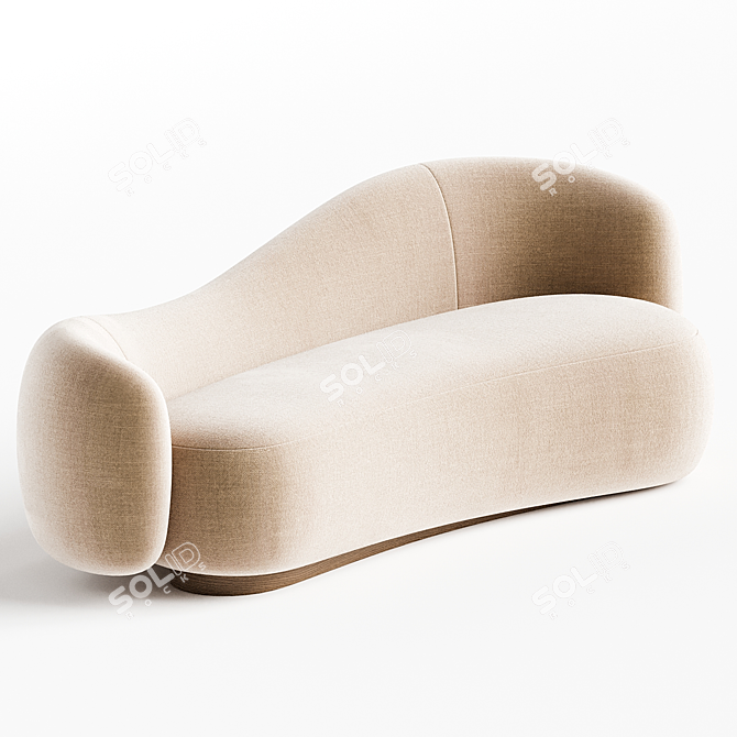 Modern Flexib Velvet Paloma Sofa 3D model image 2