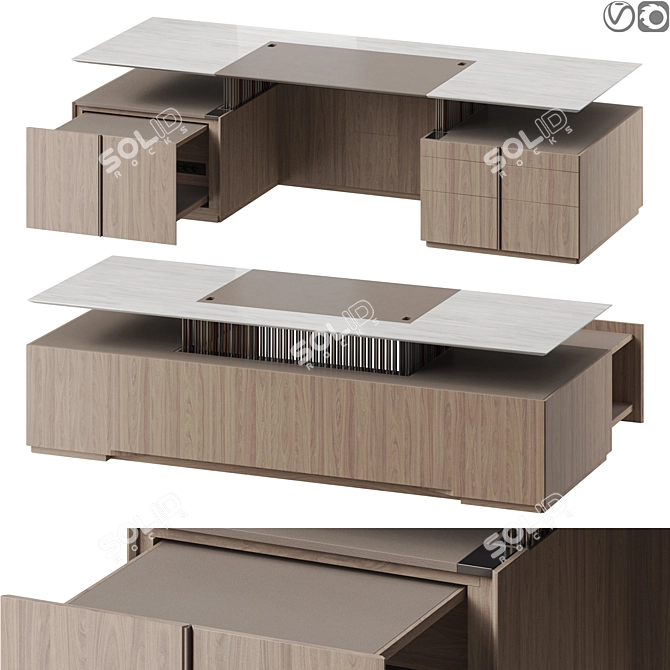 Modern Giorgetti G Code Desk 3D model image 1