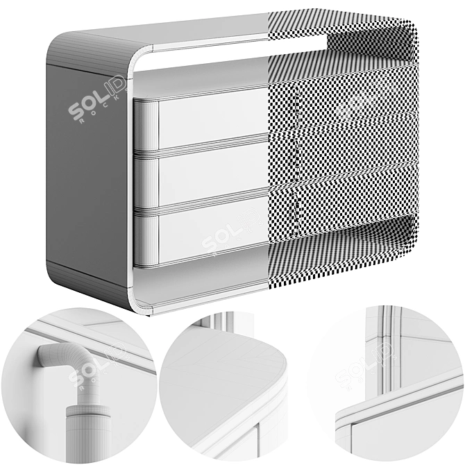 COLMAR Chest with Elegant Veneers 3D model image 6