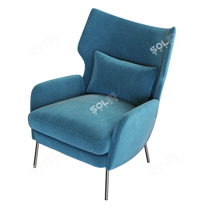 Luxury Velvet Accent Chair Model 3D model image 4