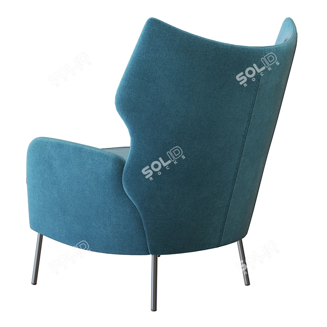 Luxury Velvet Accent Chair Model 3D model image 5