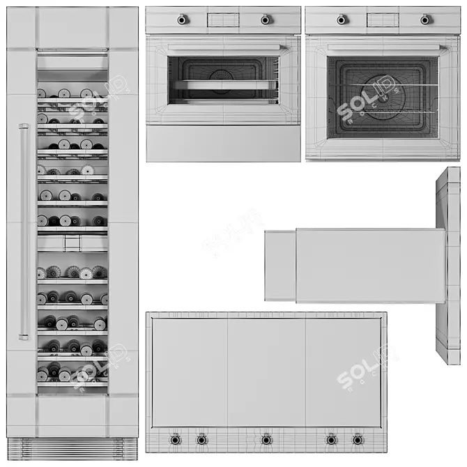 Bertazzoni 5-in-1 Kitchen Set 3D model image 7