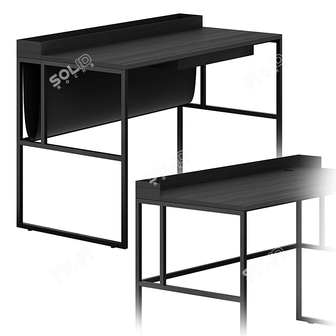 Minimalist Writing Desk Duo 3D model image 6