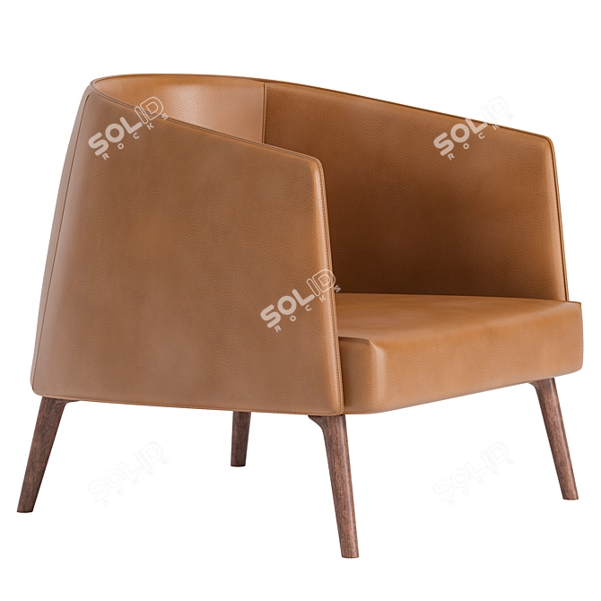 Sleek Modern Armchair 2017 Model 3D model image 1