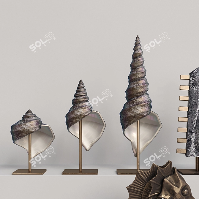 Extravagant Sea Decor Set 3D model image 2