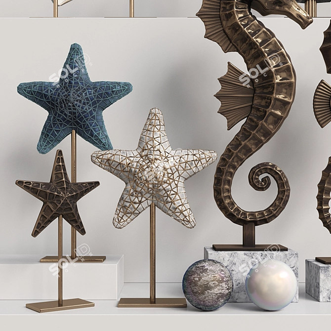 Extravagant Sea Decor Set 3D model image 5