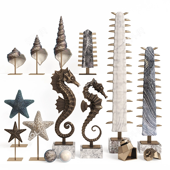 Extravagant Sea Decor Set 3D model image 7