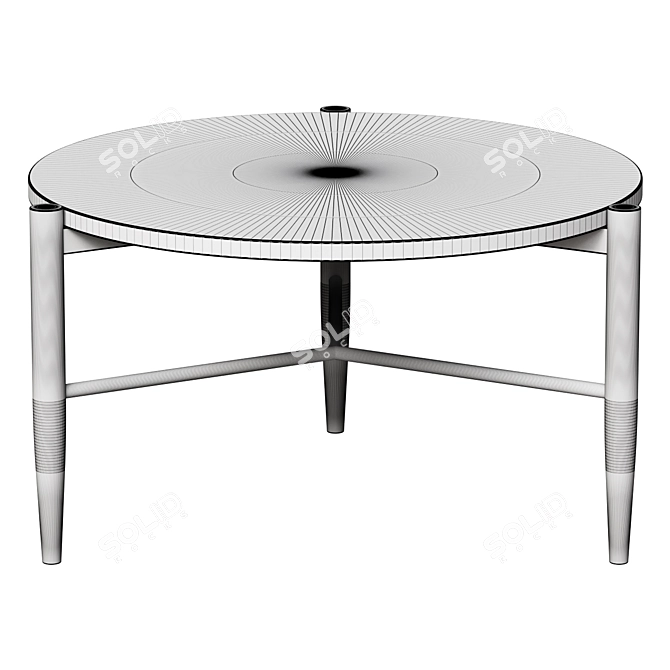 Modern Round White Wood Coffee Table 3D model image 2