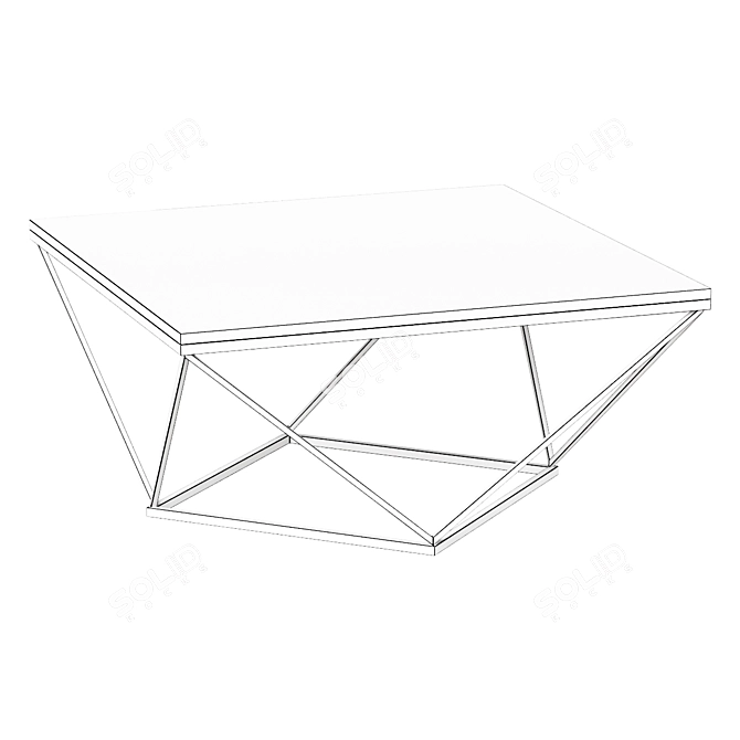 Elegant Verona Black Gold Coffee Table 3D model image 2