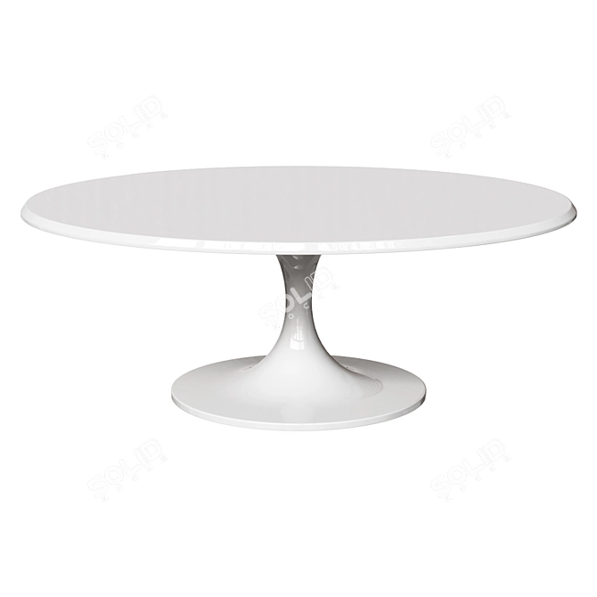 Lippa Oval Coffee Table White 3D model image 1