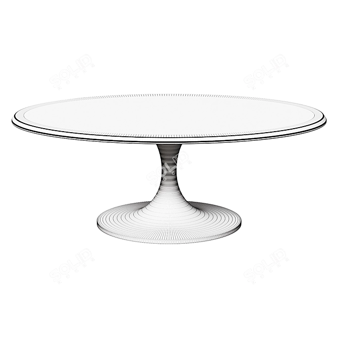 Lippa Oval Coffee Table White 3D model image 2