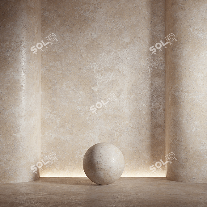 Travertine Stone Material Texture Pack 3D model image 2