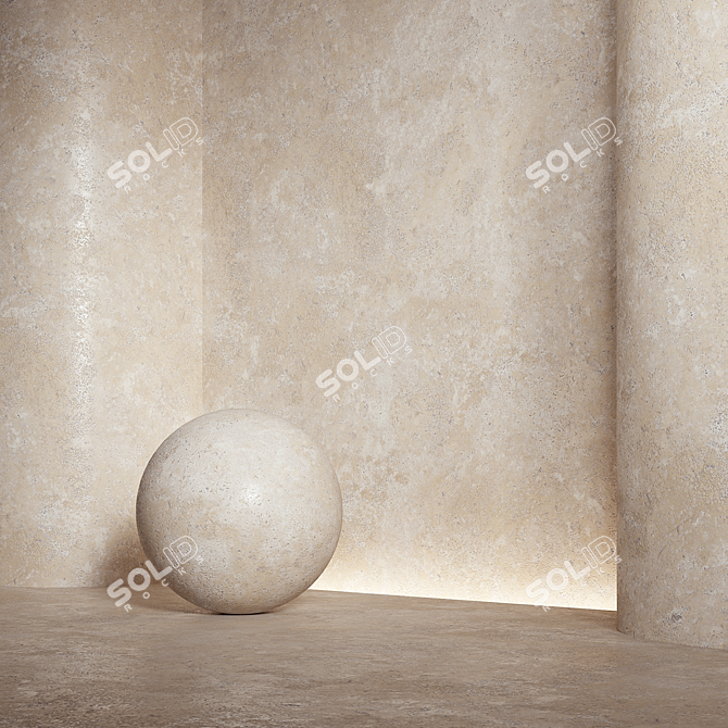 Travertine Stone Material Texture Pack 3D model image 3