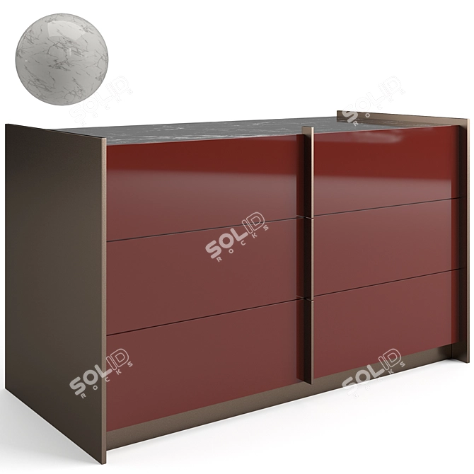 Elegant Bonaldo Aureo Sideboard 3D model image 1