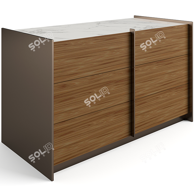 Elegant Bonaldo Aureo Sideboard 3D model image 2