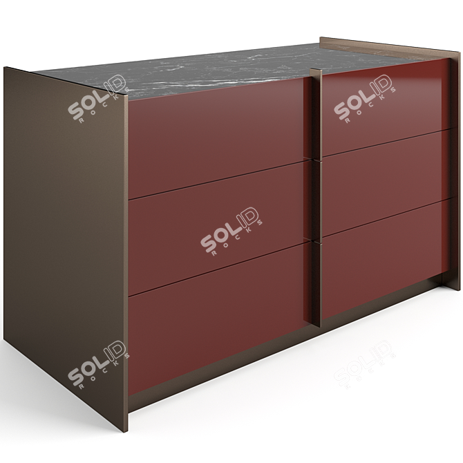 Elegant Bonaldo Aureo Sideboard 3D model image 3