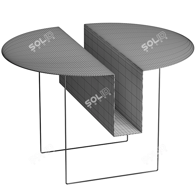 Modern Steel Magazine Table 3D model image 2