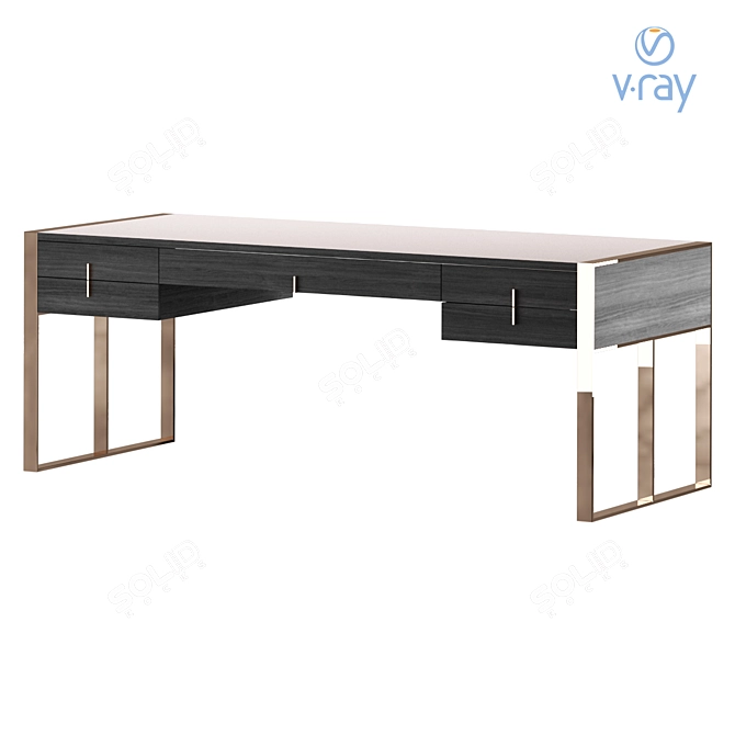 Designer Allie Writing Desk Eucalyptus 3D model image 1