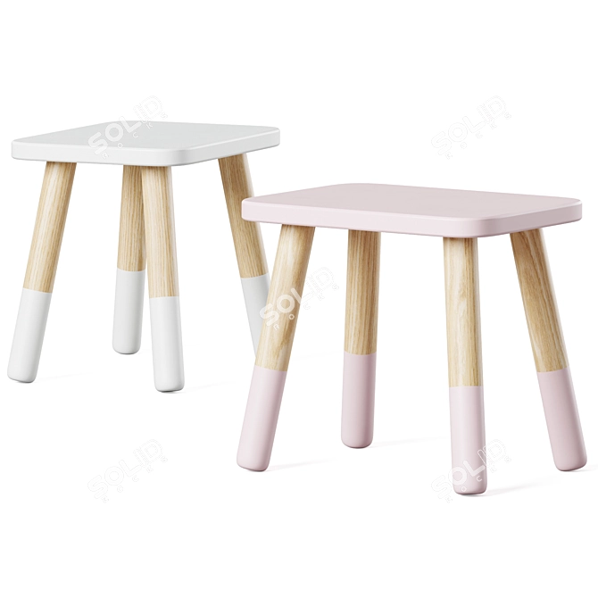 Kids Wooden Table Set Sklum 3D model image 3