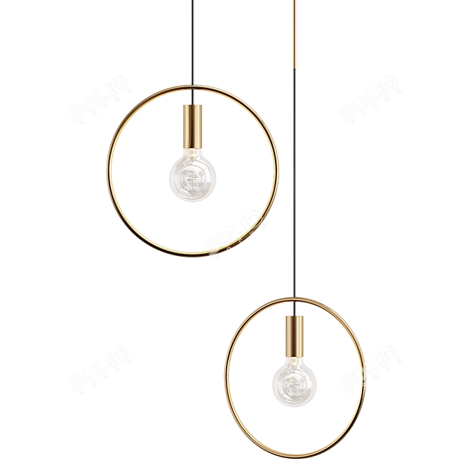 Modern Geometric LED Pendant Light 3D model image 1