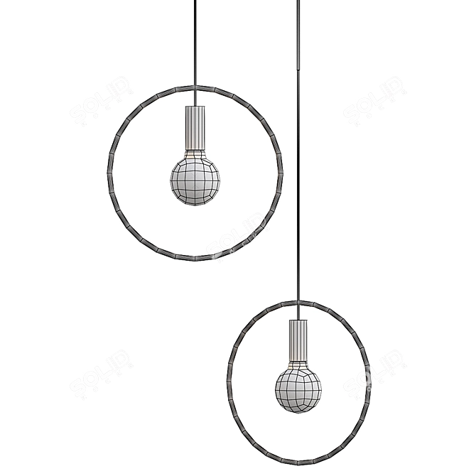 Modern Geometric LED Pendant Light 3D model image 2