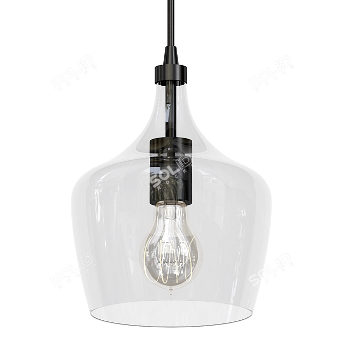 Modern Teardrop Pendant Light 3D model image 1