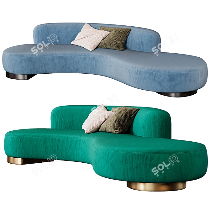 Curved Serpentine and Vladimir Sofas 3D model image 1