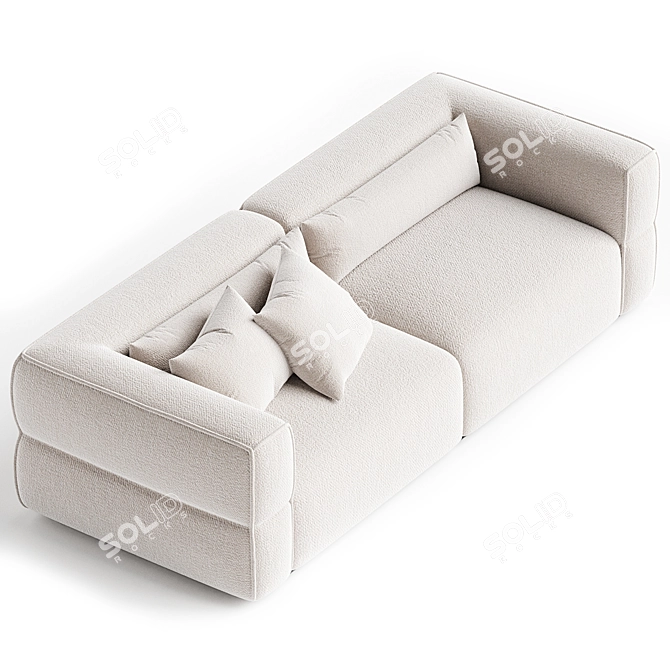 Elegant Modern Tuxedo Back Sofa 3D model image 2