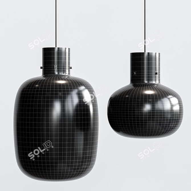 Modern Glass Pendant Lamp 3D model image 5