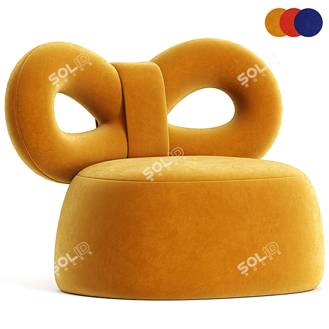 Sculptural Ribbon Armchair Qeeboo Nika 3D model image 1