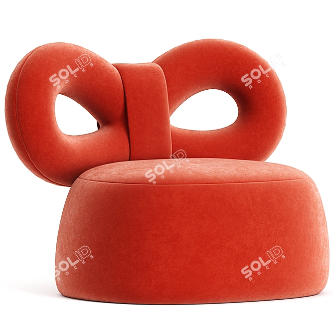 Sculptural Ribbon Armchair Qeeboo Nika 3D model image 2