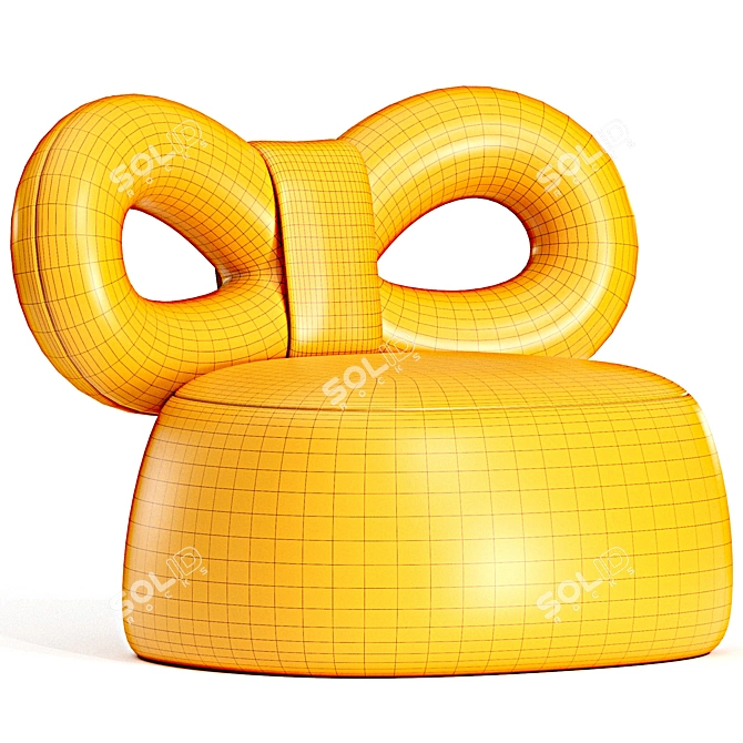 Sculptural Ribbon Armchair Qeeboo Nika 3D model image 4