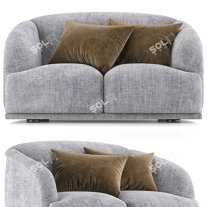 Modern 3-Seat Sofa Planete 3D model image 2