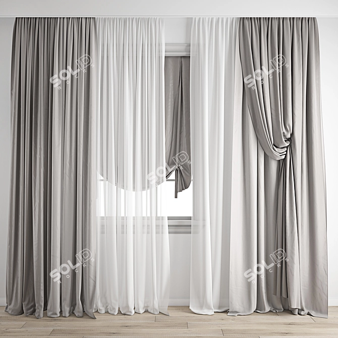 Polygonal Curtain Model Kit 3D model image 1