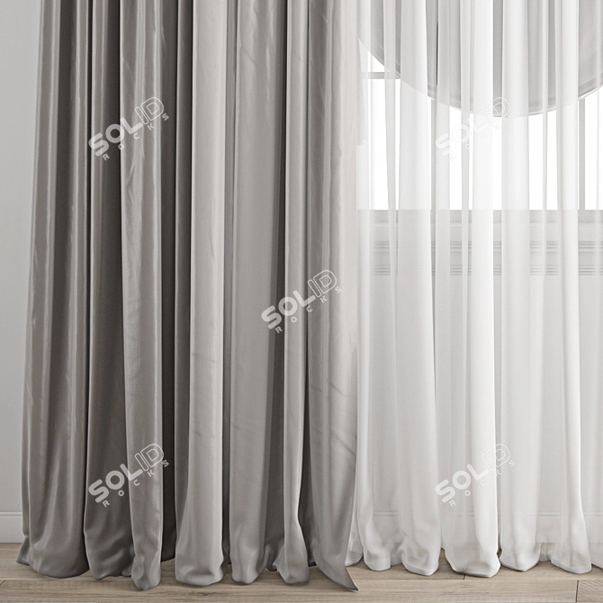 Polygonal Curtain Model Kit 3D model image 2