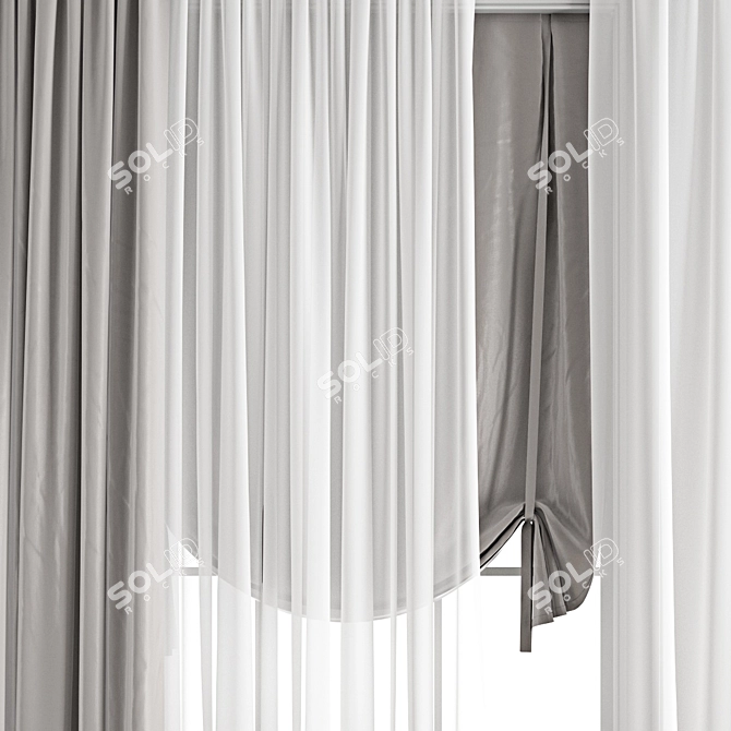 Polygonal Curtain Model Kit 3D model image 3