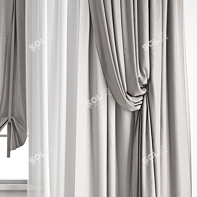 Polygonal Curtain Model Kit 3D model image 4