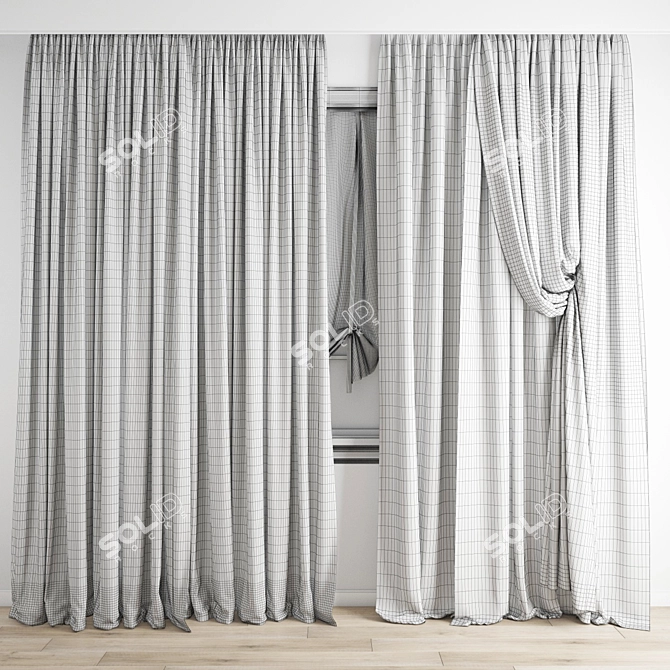 Polygonal Curtain Model Kit 3D model image 6