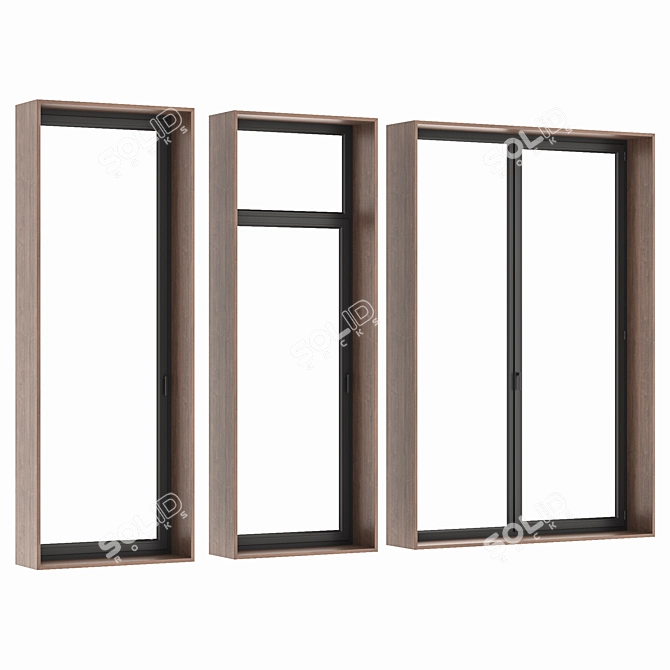 Versatile Modern Window Set. 3D model image 4