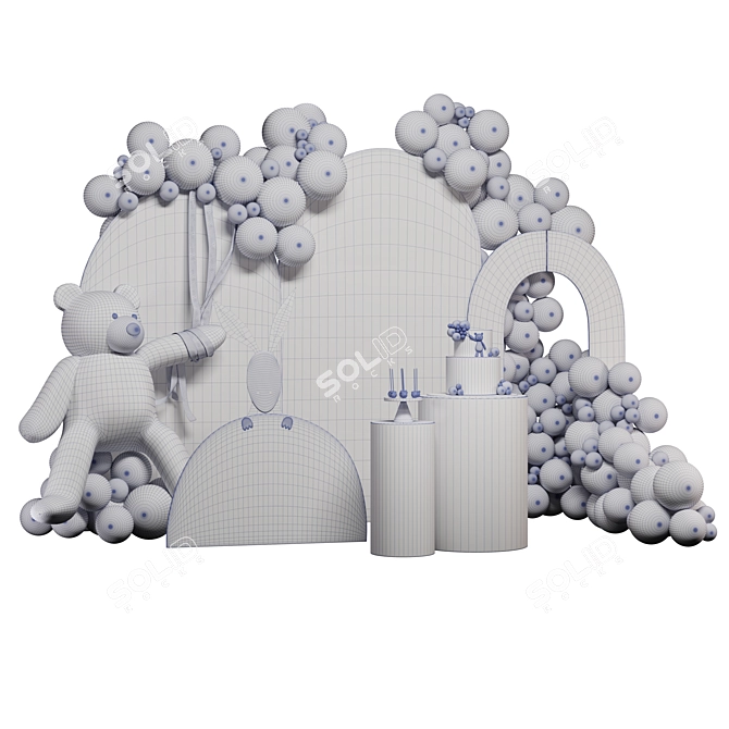 Festive Party Decor Set S01 3D model image 3