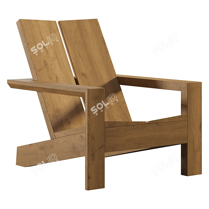 Palmetto Adirondack Chair: Summer Relaxation 3D model image 1