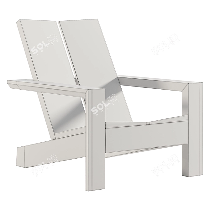 Palmetto Adirondack Chair: Summer Relaxation 3D model image 2