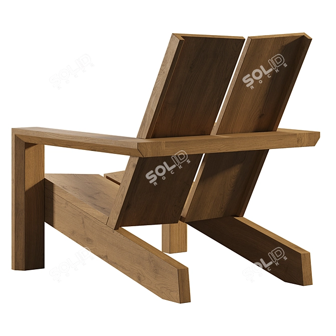 Palmetto Adirondack Chair: Summer Relaxation 3D model image 3