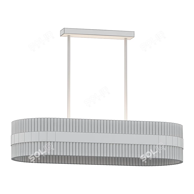 Sleek Rectangular Chandelier Fixture 3D model image 2