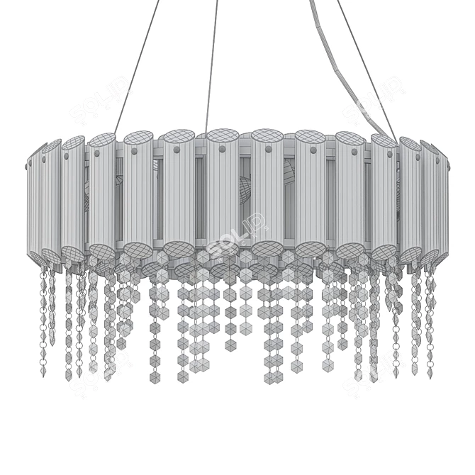 Modern Chrome Pendant Light 3D model image 2