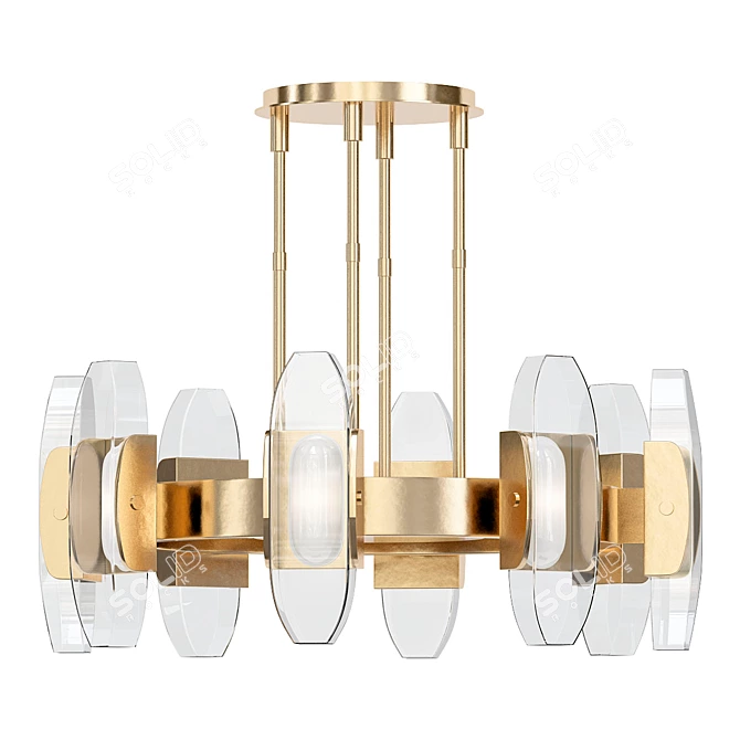 Elegant Wythe Large Chandelier 3D model image 1