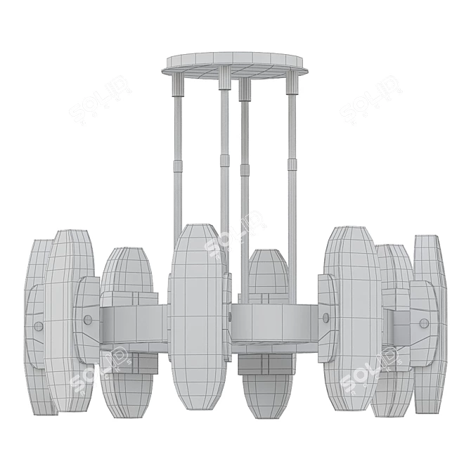 Elegant Wythe Large Chandelier 3D model image 2
